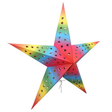 Load image into Gallery viewer, Decorative Star Lamp Lantern Foldable Paper Christmas Festive Multicolor Hanging Piece 22&quot; Dia
