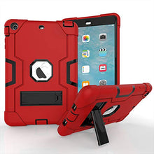 Load image into Gallery viewer, iPad Mini Case, Mini 2 Case, Mini 3 Case, Rugged Kickstand Series - Shockproof Heavy Duty Hybrid Three Layer Armor Defender Kids Child Proof Case Cover for iPad Mini 1/2/3 - Red
