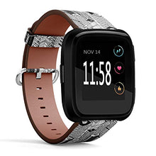Load image into Gallery viewer, Replacement Leather Strap Printing Wristbands Compatible with Fitbit Versa - BW Skyscraper City Pattern

