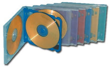 Load image into Gallery viewer, QVS Green Space Saver 4 CD/DVD&#39;s Compact Jewel Case
