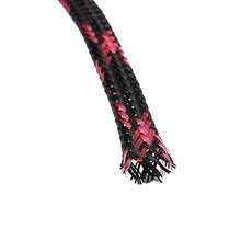 Load image into Gallery viewer, Aexit 4mm Dia Tube Fittings Tight Braided PET Expandable Sleeving Cable Wrap Sheath Black Pink Microbore Tubing Connectors 10M Length
