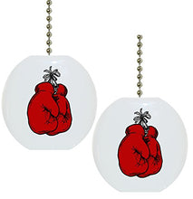 Load image into Gallery viewer, Set of 2 Boxing Gloves Solid Ceramic Fan Pulls
