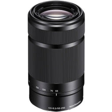 Load image into Gallery viewer, Sony Alpha E-Mount 55-210mm f/4.5-6.3 OSS Zoom Lens (Black) with 3 UV/CPL/ND8 Filters + Pouch + Kit
