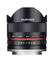 Samyang 8mm F2.8 UMC Fisheye II (Black) Lens for Fuji X Mount Digital Cameras (SY8MBK28-FX)