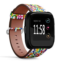Load image into Gallery viewer, Replacement Leather Strap Printing Wristbands Compatible with Fitbit Versa - Alphabet Pattern Made from Transparent Letters
