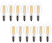 Load image into Gallery viewer, Bulbright B11 LED Candelabra Bulb, Dimmable C35 6W LED Filament Candle Bulb, E12 Base, Warm White 2700K, LED Light Bulb 50W Equivalent, 110-120VAC, 12 Pack (12 Pack)
