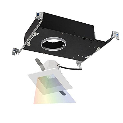 WAC Lighting R3ASAT-FCC24-HZWT Aether Color Changing LED Square Adjustable Trim with Light Engine Flood Beam, Haze White