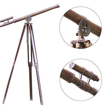 Load image into Gallery viewer, collectiblesBuy U.S. Navy Griffith Antique Tripod Telescope Double Barrel Nautical Decorative (Double Barrel Tube (Height:65 Inches))
