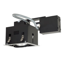 Load image into Gallery viewer, Jesco Lighting MGRP30-1WB Modulinear Directional Lighting for Remodeling, Double Gimbal PAR30 1-Light Linear, Black Interior with White Trim
