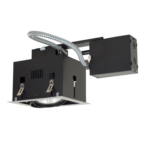 Jesco Lighting MGRP30-1WB Modulinear Directional Lighting for Remodeling, Double Gimbal PAR30 1-Light Linear, Black Interior with White Trim