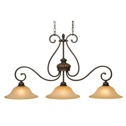 Golden Lighting 7116-10 LC Mayfair Linear Pendant, 42 in. W x 12 in. D x 21.5 in. H, Leather Crackle