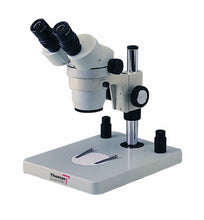 Load image into Gallery viewer, Thomas 1100200600292T Trinocular Stereo Zoom Microscope, WF10x Eyepieces, 10x-40x Magnification, 1x-4x Zoom Objective, Greenough Optical System, Ambient Illumination, Pole Stand

