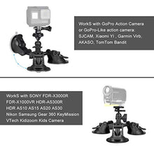 Load image into Gallery viewer, 3-Cup Action Camera Suction Cup Mount Motion Camcorder Car Windshield Hood Door Trunk Lid Holder /w Ball Head Compatible with GoPro Sony DJI OSMO Action Akaso Apeman YI Sports DV Cam Vehicle Mounts
