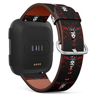 Replacement Leather Strap Printing Wristbands Compatible with Fitbit Versa - Bloody Fallen Angel,