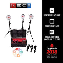 Load image into Gallery viewer, Rotolight NEO 2 LED Camera Light - 3 Light Kit, Continuous Adjustable Color with Built in High-Speed Sync Flash
