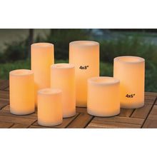 Load image into Gallery viewer, Inglow Flameless Round Outdoor Candle 4 x 6-inch Tall Pillar with Timer, White
