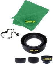 Load image into Gallery viewer, 52mm Collapsible Rubber Lens Hood + ZeeTech Microfiber Cleaning Cloth for + Cap Keeper Nikon Digital SLR Camera Lenses That Have 52mm Thread
