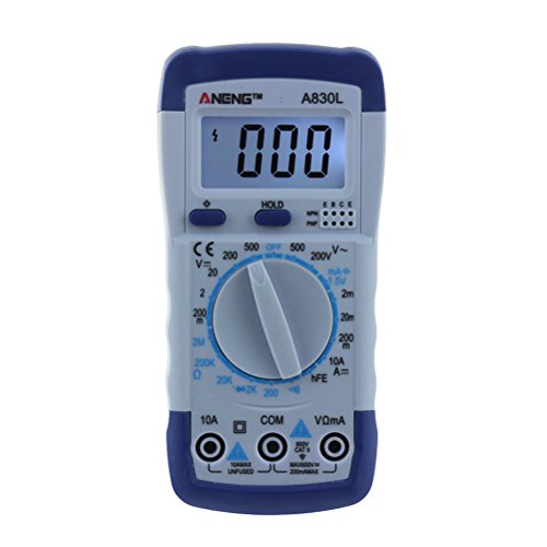 UEETEK A830L Digital Multimeter Auto-Ranging Electronic Measuring Instrument Pocket Portable Meter Equipment Industrial LCD Digital Multimeter DC AC Voltage Diode Freguency Multitester(Blue White)