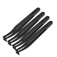 uxcell Repairing Tool Curved Tip Black Plastic Anti-Static Tweezers 4 Piece