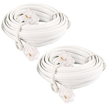 Load image into Gallery viewer, Uxcell 6P2C RJ11 Plug Telephone Phone Flat Line Cable, 3 Meter, 2-Pieces, White
