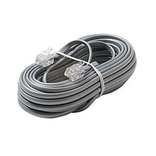 Load image into Gallery viewer, 15&#39; FT Phone Cord Flat Silver Satin 4 Conductor Plug Connector 6P4C Phone Line Cord Silver Satin Plug Connector Each End Flat Telephone Cord Cable 6P4C Cord Cross-Wired for VoIP Cable Line Connector
