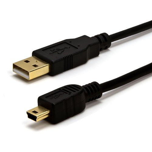 USB 2.0 Cable, Type A Male to Mini B USB Cable (6 Feet) Black Color
