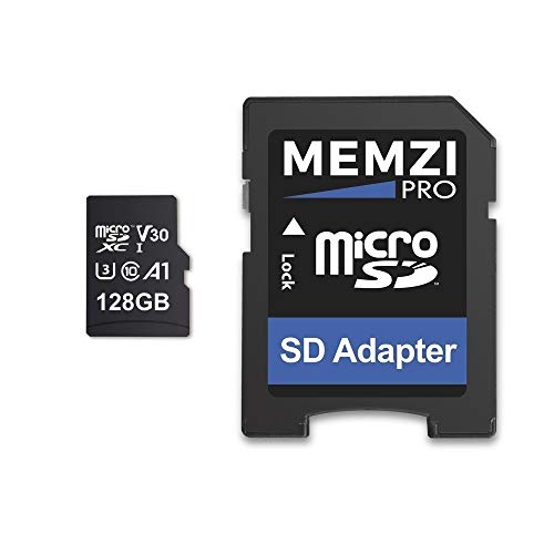 MEMZI PRO 128GB Micro SDXC Memory Card for ASUS ZenFone AR, 5Q, 5Z, 4, 4 Pro, 4 Max, V, Live Cell Phones - High Speed Class 10 100MB/s Read 90MB/s Write V30 A1 UHS-I U3 4K Recording with SD Adapter