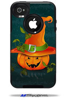 Halloween Mean Jack O Lantern Pumpkin - Decal Style Vinyl Skin fits Otterbox Commuter iPhone4/4s Case