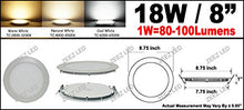 Load image into Gallery viewer, ZEEZ Lighting - 18W 8&quot; (OD 8.75&quot; / ID 7.75&quot;) Round Natural White Dimmable LED Recessed Ceiling Panel Down Light Bulb Slim Lamp Fixture - 1 Pack
