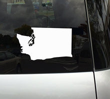 Load image into Gallery viewer, Applicable Pun Washington State Shape - The Evergreen State - White Vinyl Decal Sticker for Car, MacBook, Laptop, Tablet and More (8 Inch)
