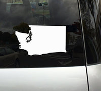 Applicable Pun Washington State Shape - The Evergreen State - White Vinyl Decal Sticker for Car, MacBook, Laptop, Tablet and More (8 Inch)