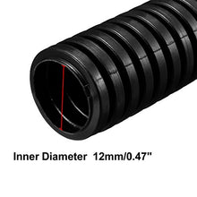 Load image into Gallery viewer, uxcell 2 M 12 x 15.8 mm PP Flexible Corrugated Conduit Tube for Garden,Office Black
