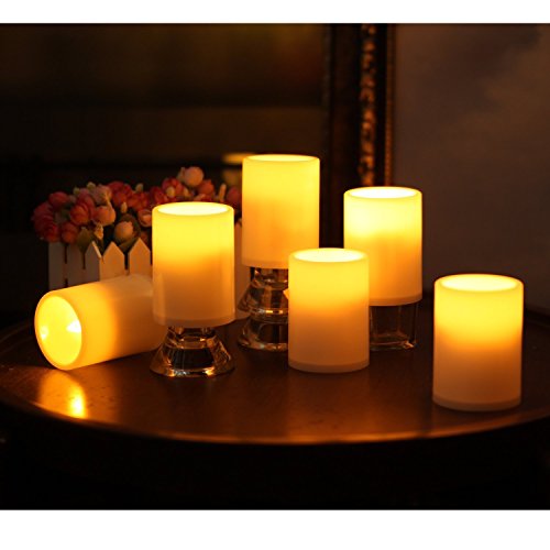 ELEOPTION Indoor/Outdoor Flameless Resin Pillar led Candle with 4 & 8 Hour Timer for Wedding Holidays Christmas (10)