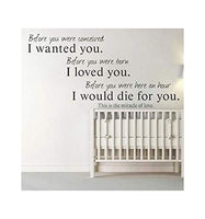 dailinming PVC Wall Stickers English Loved You Lounge Bed Children's Room Decor Home fashionWallpaper38.1cm x 61cm-Light Green
