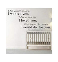 Load image into Gallery viewer, dailinming PVC Wall Stickers English Loved You Lounge Bed Children&#39;s Room Decor Home fashionWallpaper38.1cm x 61cm-Gray
