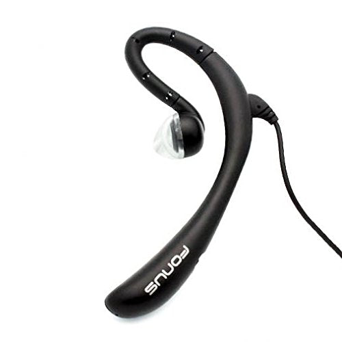 Wired Headset Mono Hands-Free Earphone 3.5mm Headphone Earpiece w Boom Mic Single Earbud [Black] for LG Q6 - LG Q7 Plus - LG Stylo 4