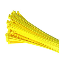 Load image into Gallery viewer, 100 x Fluorescent Yellow Cable Ties 300 x 4.8mm / Extra Strong Zip Tie Wraps
