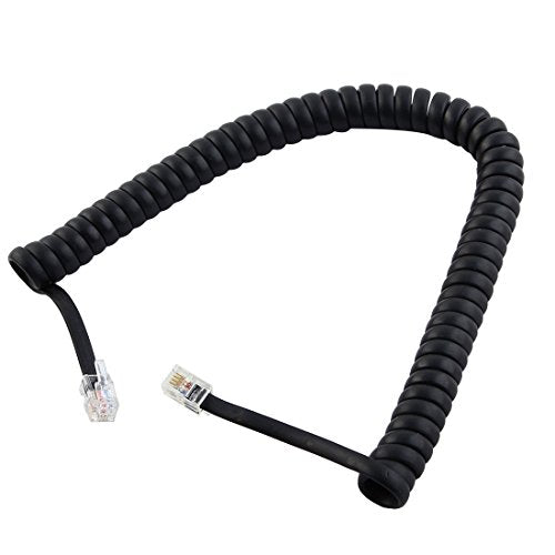 uxcell RJ9 Telephone Modem Coil Line and Cable, 9.3-Inch for Landline Telephone, Black