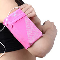 HiRui Universal Sports Armband Cell Phone Armband Sleeves Running Armband for Exercise Workout, Compatible with iPhone 12/12Pro/Mini iPhone 11/11Pro Samsung Galaxy All Phones (Pink, Large)