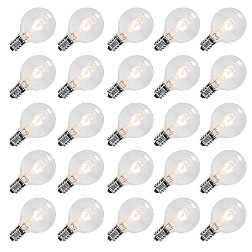 GOOTHY Clear Globe G40 Screw Base Light Bulbs Replacement 1.5-Inch, E12 Base, 25 Pack