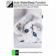 Load image into Gallery viewer, NewShine Galaxy Tab A 10.1 Case, Kickstand Magnetic PU Leather Wallet Flip Folio Case with [Card Slots][Auto Wake/Sleep] for Samsung Galaxy Tab A 10.1 Inch SM-T580 T585 2016 Release - Blue Eye Cat
