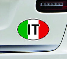 Load image into Gallery viewer, Oval Country Initial with Flag Italy 3x5 inches America United States Color Sticker State Decal Vinyl - Made and Shipped in USA

