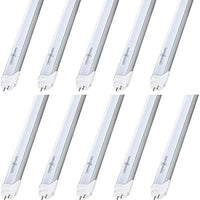 LUMINOSUM T8/T10/T12 4 Foot LED Light Tube 20W 48 Inch, 40W Equivalent, Daylight 5000K, Frosted Cover, Dual-end Powered, Ballast Bypass Retrofit, ETL Listed, 10-Pack