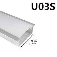 Load image into Gallery viewer, LightingWill 25-Pack U-Shape LED Aluminum Channel 6.56ft/2M Anodized Sliver Track for &lt;20mm Width SMD3528 5050 LED Strips Installation with Oyster White Cover, End Caps and Mounting Clips U03S25
