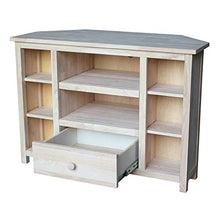 Load image into Gallery viewer, International Concepts Unfinished Corner Entertainment/TV Stand
