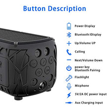 Load image into Gallery viewer, ABFOCE Solar Bluetooth Speaker Portable Outdoor Bluetooth IPX6 Waterproof Speaker with 5000mAh Power Bank,60 Hours Play Time Dual Speaker with Mic, Stereo Sound with Bass Home Wireless Speaker-Black
