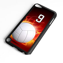 Load image into Gallery viewer, iPod Touch Case Fits 6th Generation or 5th Generation Volleyball #0800 Choose Any Player Jersey Number 10 in Black Plastic Customizable by TYD Designs
