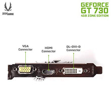 Load image into Gallery viewer, ZOTAC GeForce GT 730 Zone Edition 4GB DDR3 PCI Express 2.0 x16 (x8 lanes) Graphics Card (ZT-71115-20L)
