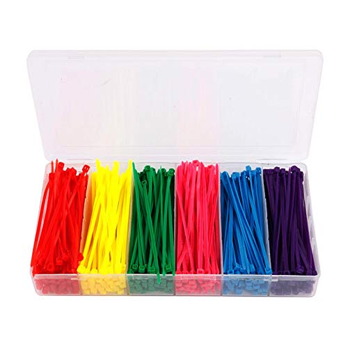 3100mm Colorful Self-Locking Nylon Cable Ties480Pcs/Box Cable Zip Tie Loop Ties for Wires Tidy