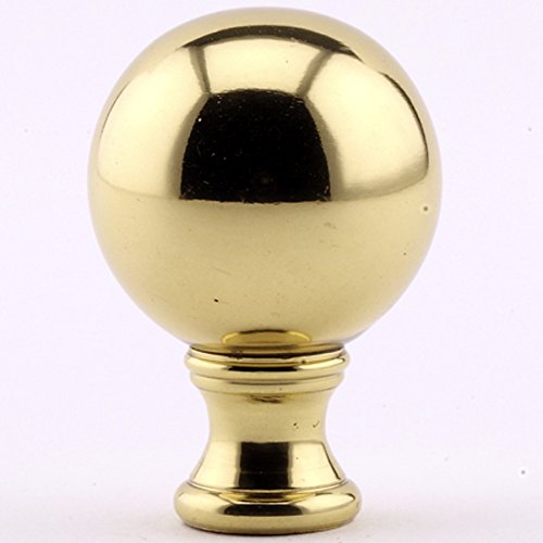 1 Inch Diameter Ball Lamp Finial (Polished Brass) 1.75 Inches High
